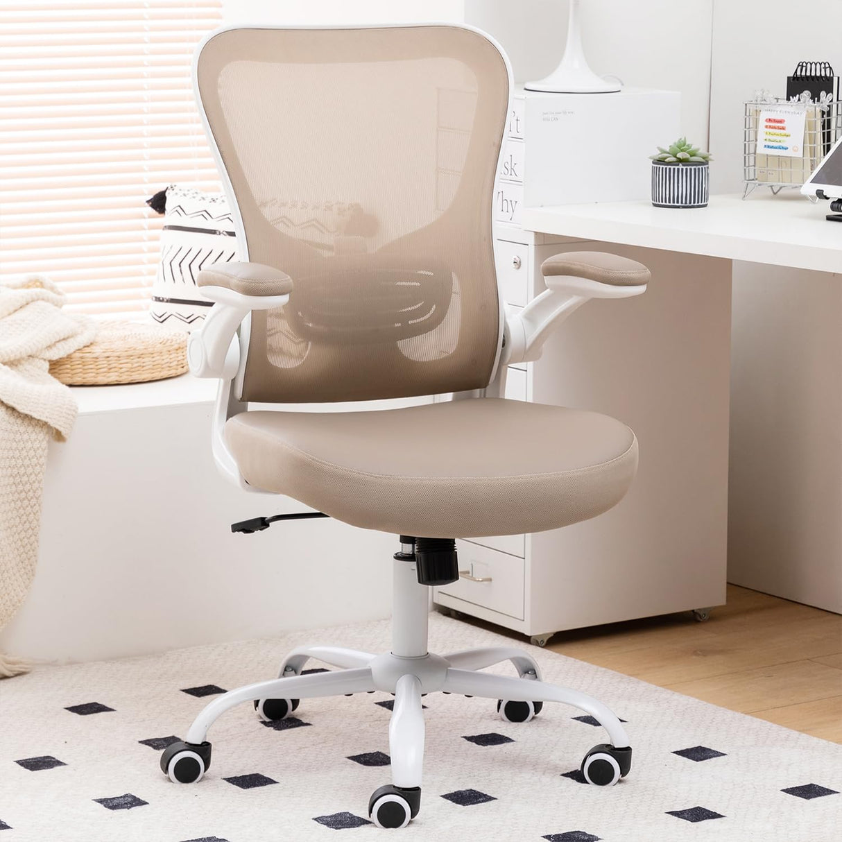 Office Chair Ergonomic Desk Chair, PU Leather Computer Chair with Lumbar Support