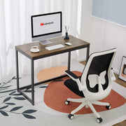 Small Computer Desk 39” Simple Modern Desk with Large Legroom Study Writing Desk for Home Office, Dark Brown