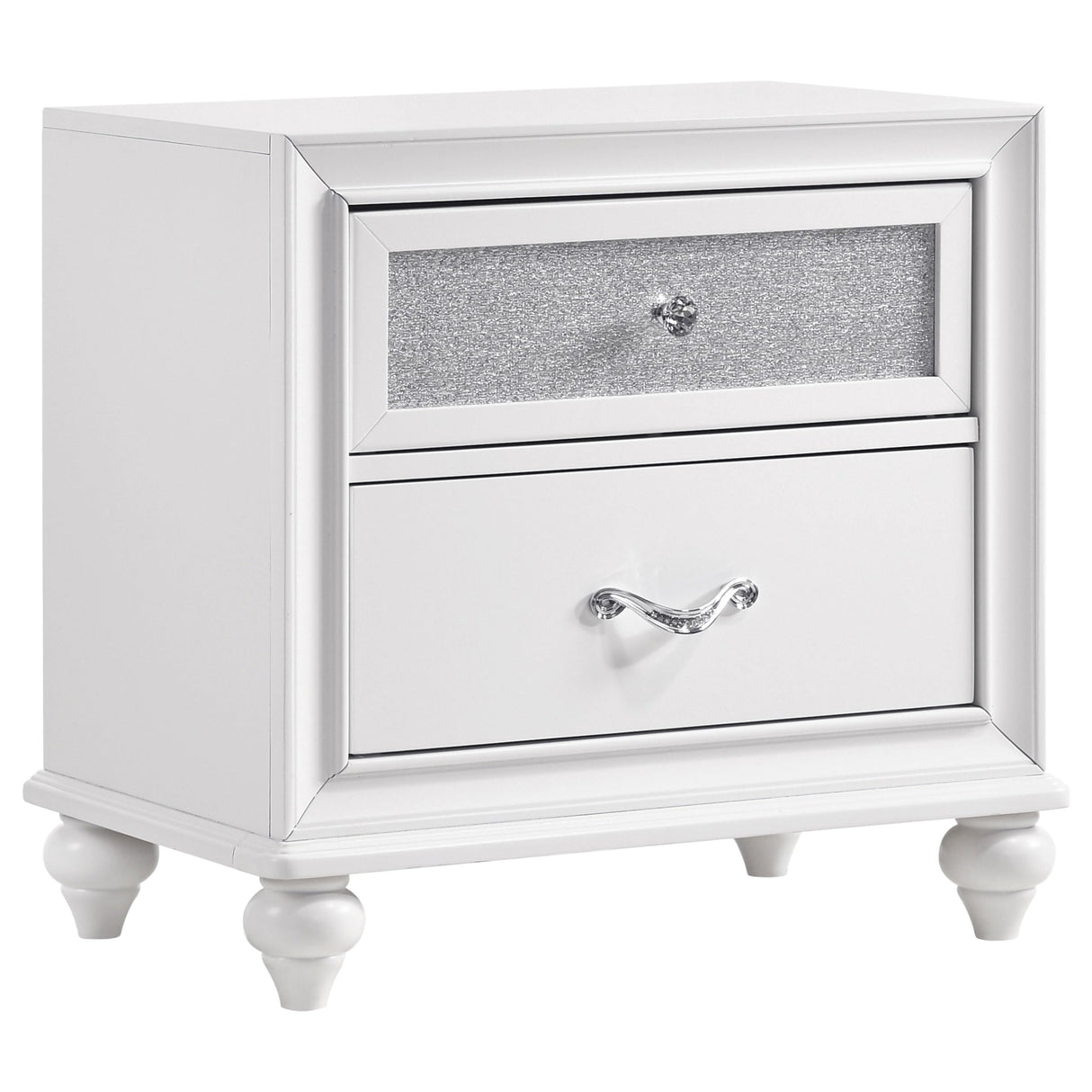 Barzini Modern Classic Wood 2-Drawer Bedroom Nightstand