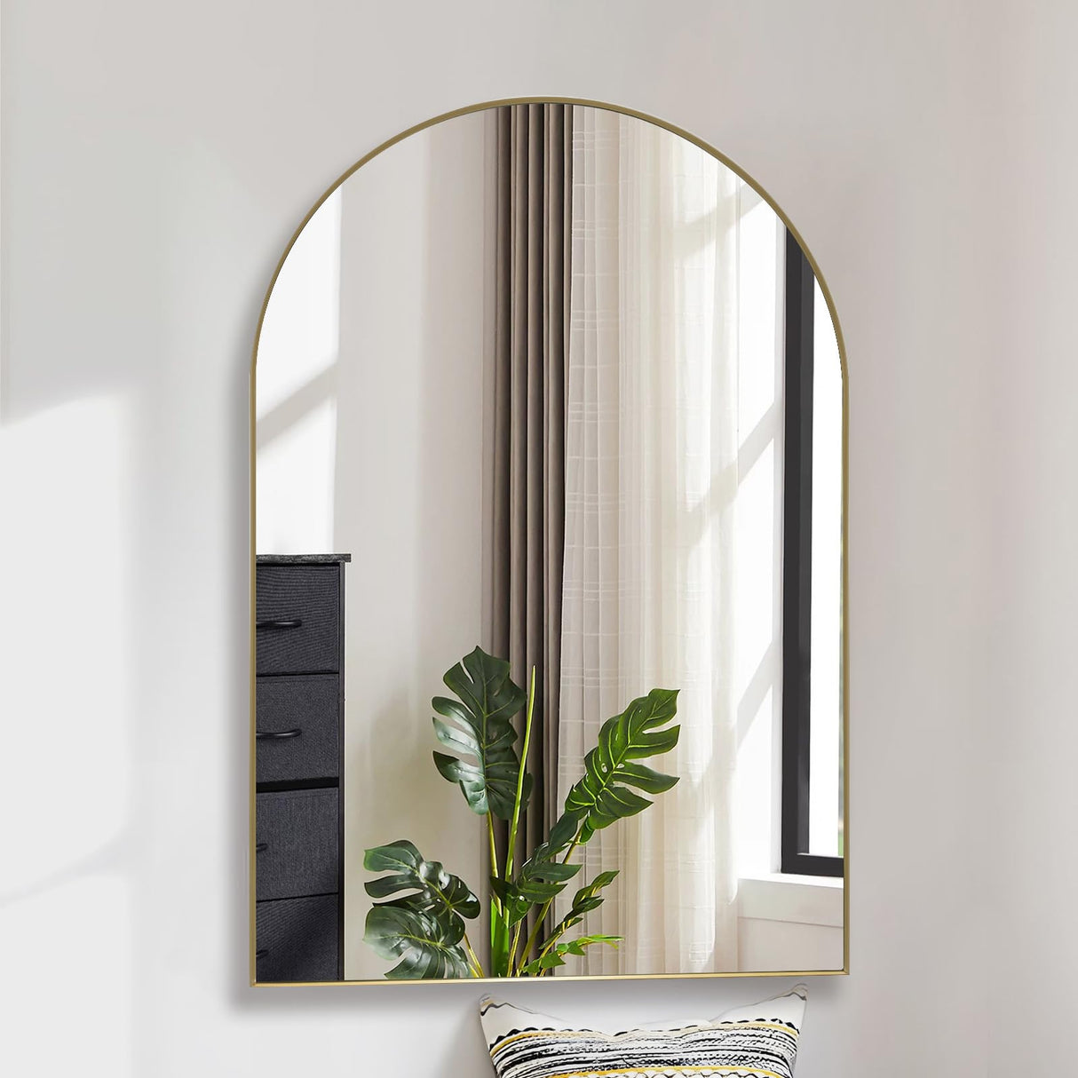 Arched Medicine Cabinet with Mirror,Surface Mounted Farmhouse Bathroom Medicine