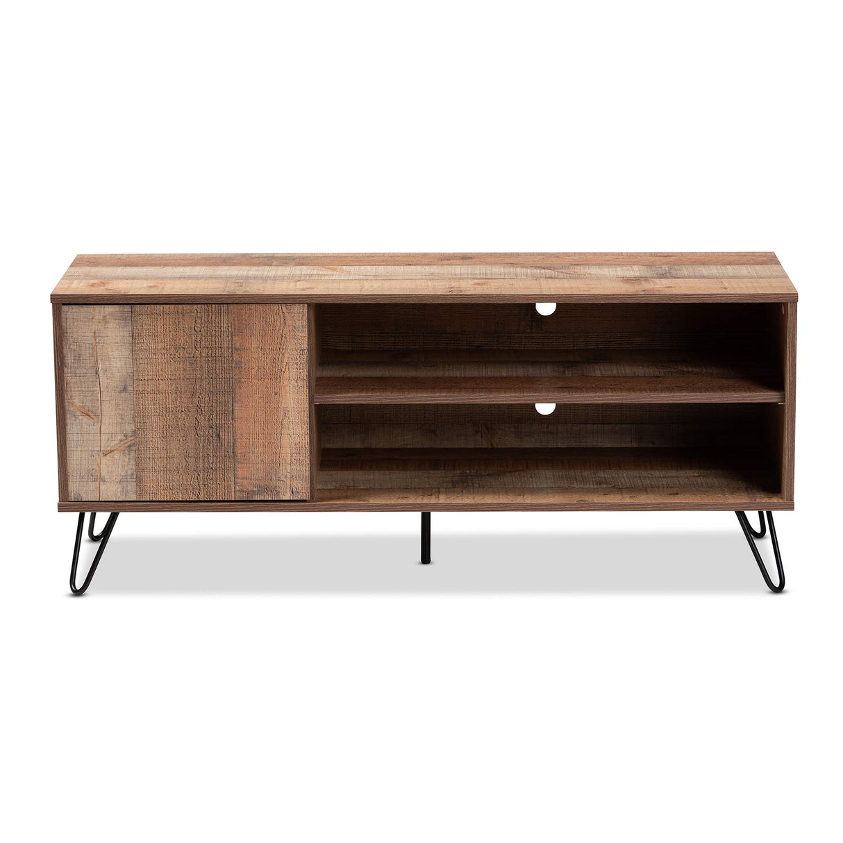 TV Stands, One Size, Rustic Oak/Black
