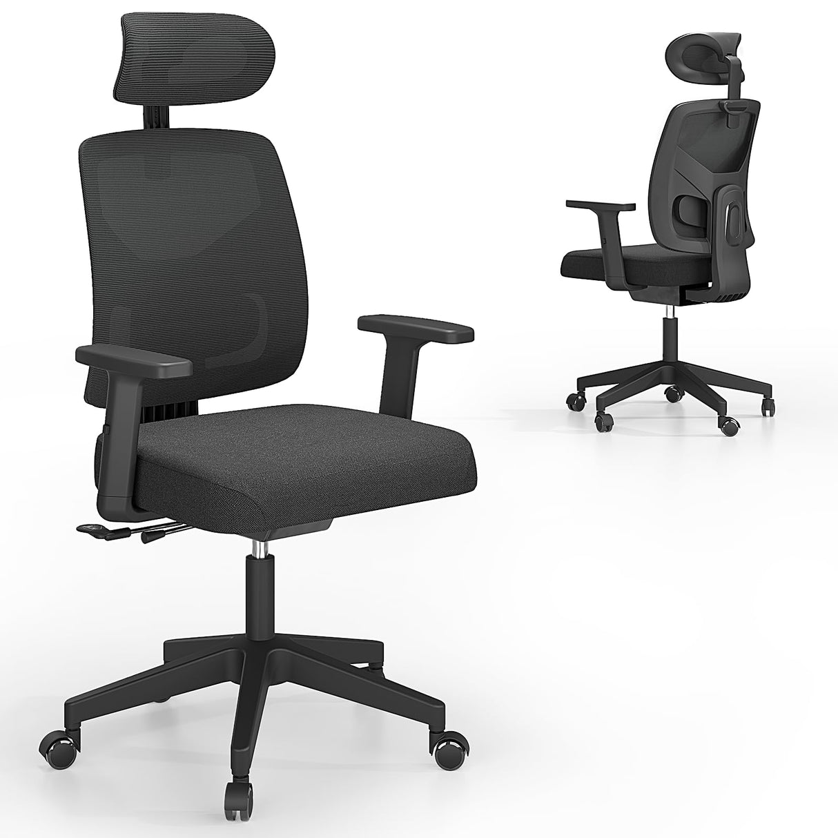 Ergonomic Office Chair, High Back Desk Chairs with Slide Seat, Adjustable Backrest