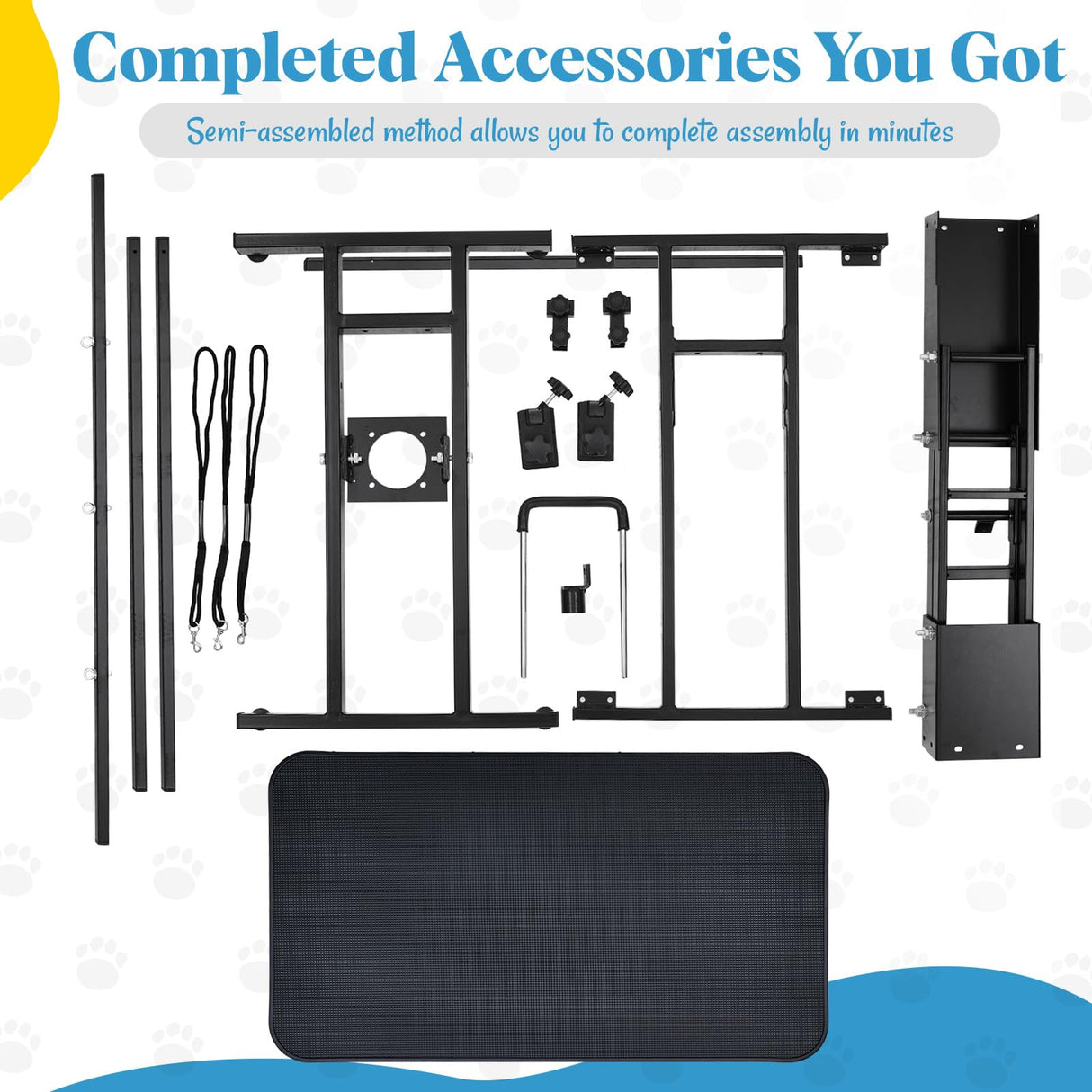 43.3" Hydraulic Dog Grooming Table - Heavy Duty 350lbs Capacity with Adjustable Arm