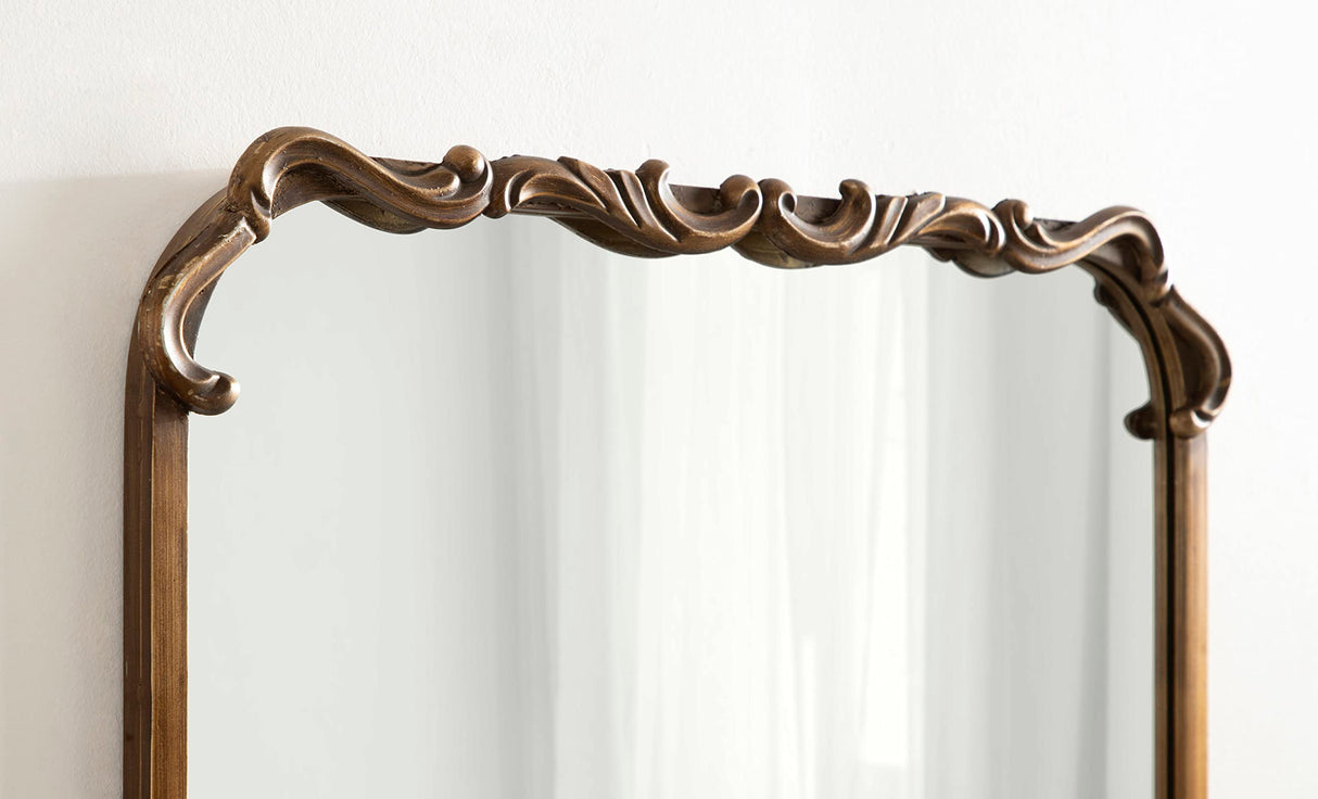 Rounded Rectangle Ornate Traditional Mirror