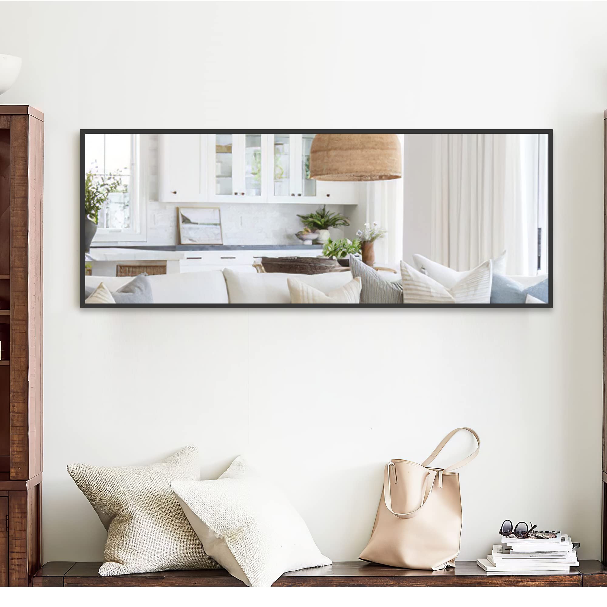 Full Length Mirror, 59x16 Inch Aluminum Alloy Frame Large Wall Mirror, Vanity Mirror