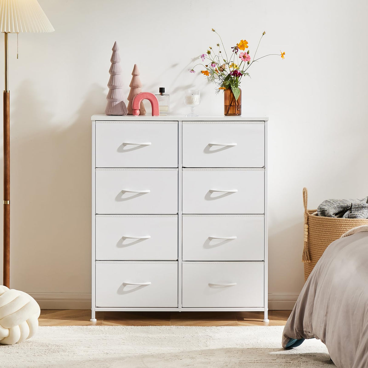 8 Drawers, White