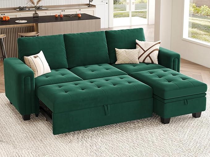 Secitonal Sleeper Sofa with Pull Out Couch Bed Modular Sectional Sofa