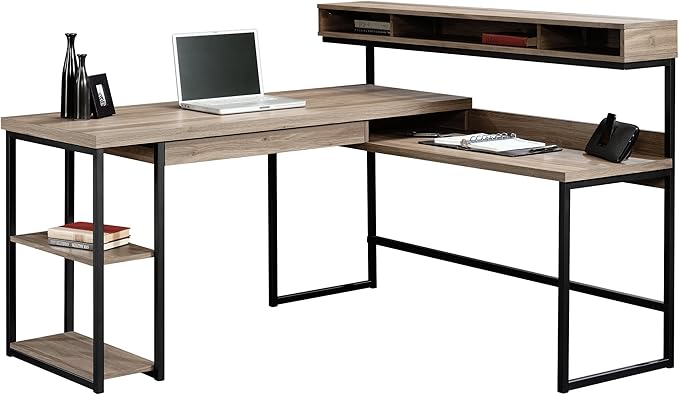 Transit L-Desk, Salt Oak finish