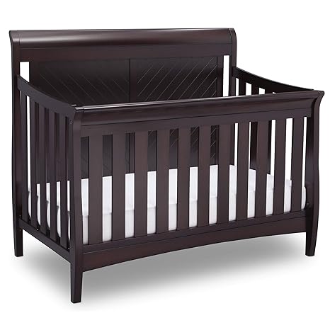 Elite 4-in-1 Convertible Baby Crib, Dark Espresso, Sleigh