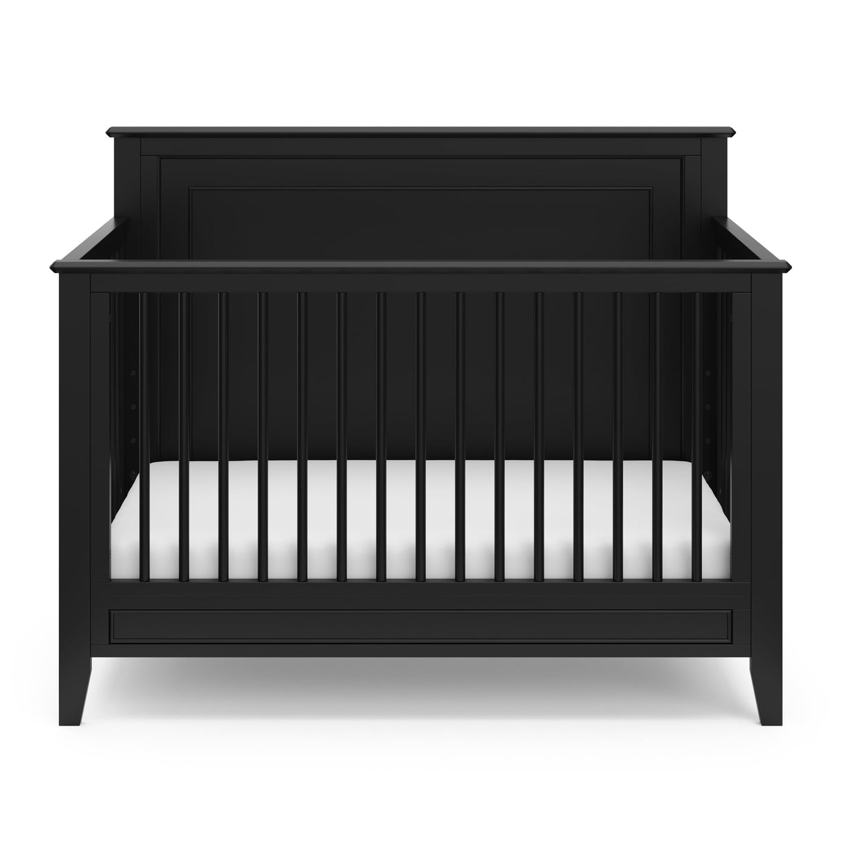 Solstice 5-in-1 Convertible Crib (Black) – GREENGUARD Gold Certified, Converts to Toddler Bed and Full-Size Bed