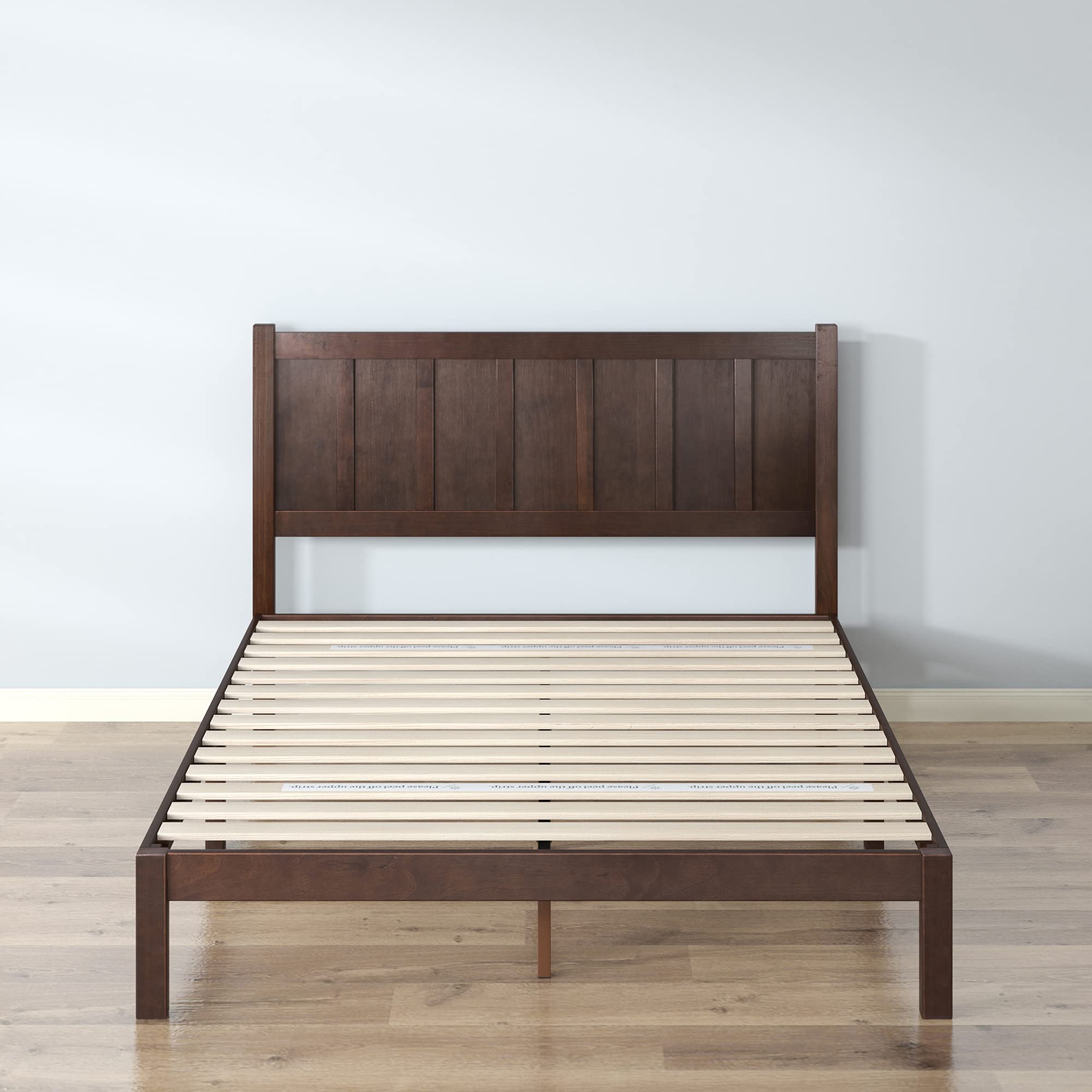 Adrian Wood Rustic Style Platform Bed with Headboard