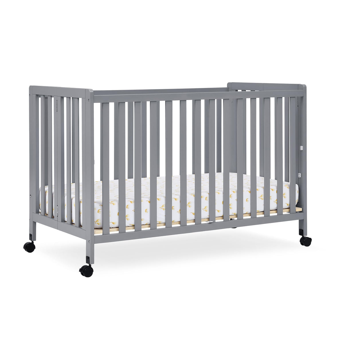 Aria Full Size Portable Folding Crib - Greenguard Gold Certified, Grey