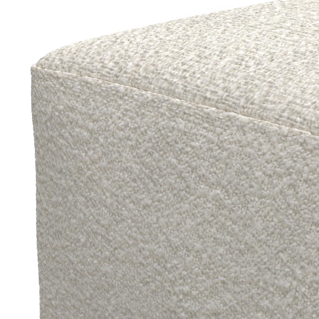Chantal Contemporary Square Pouf in Ivory Boucle for The Living Room