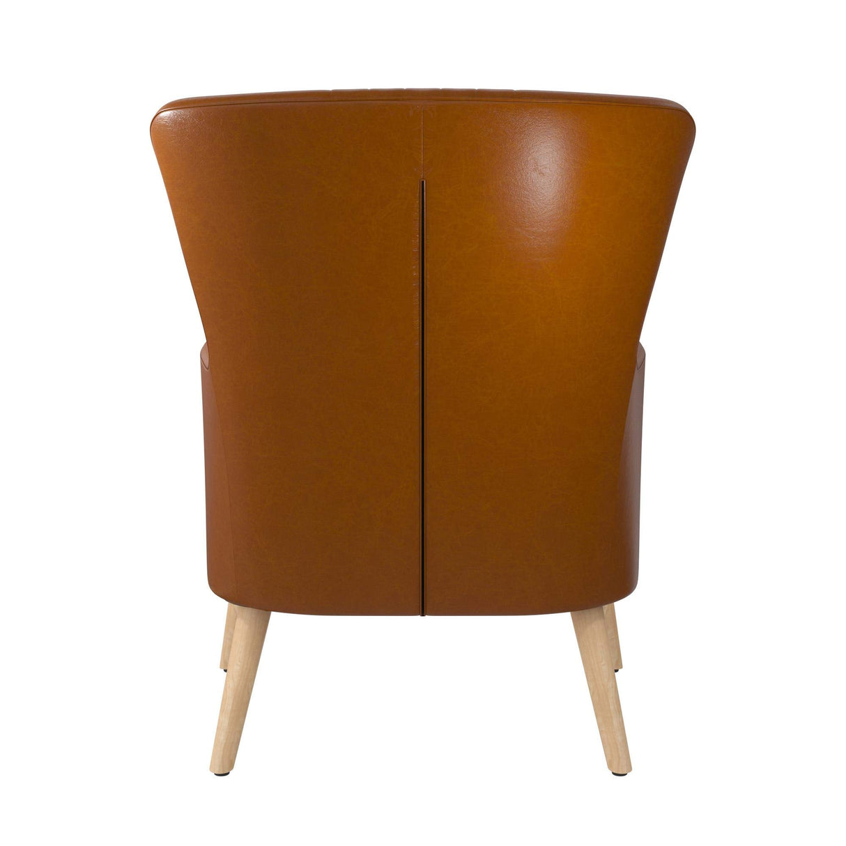 Camel Faux Leather Accent Chair