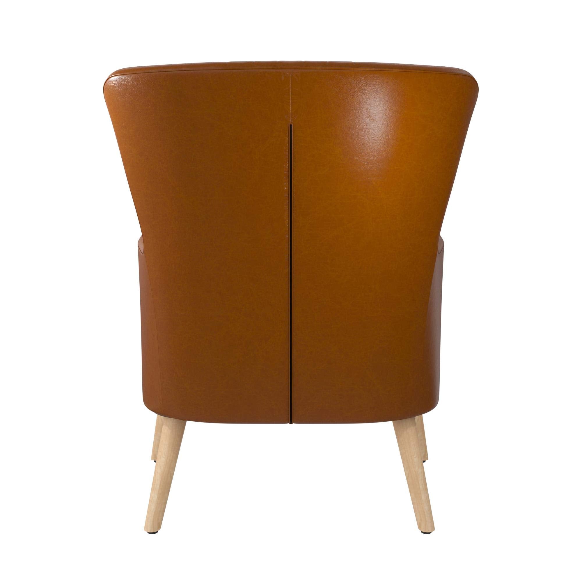 Camel Faux Leather Accent Chair