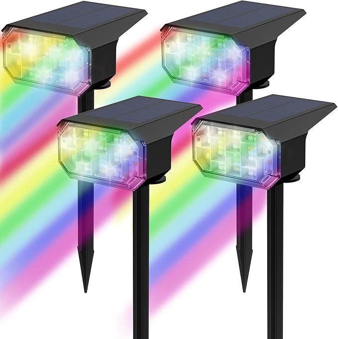 Solar Lights Outdoor Waterproof 66 LED 3 Lighting Modes Solar Spot Lights Outdoor