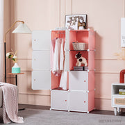 Portable Wardrobe Closet for Hanging Clothes, Bedroom Armoire with Doors