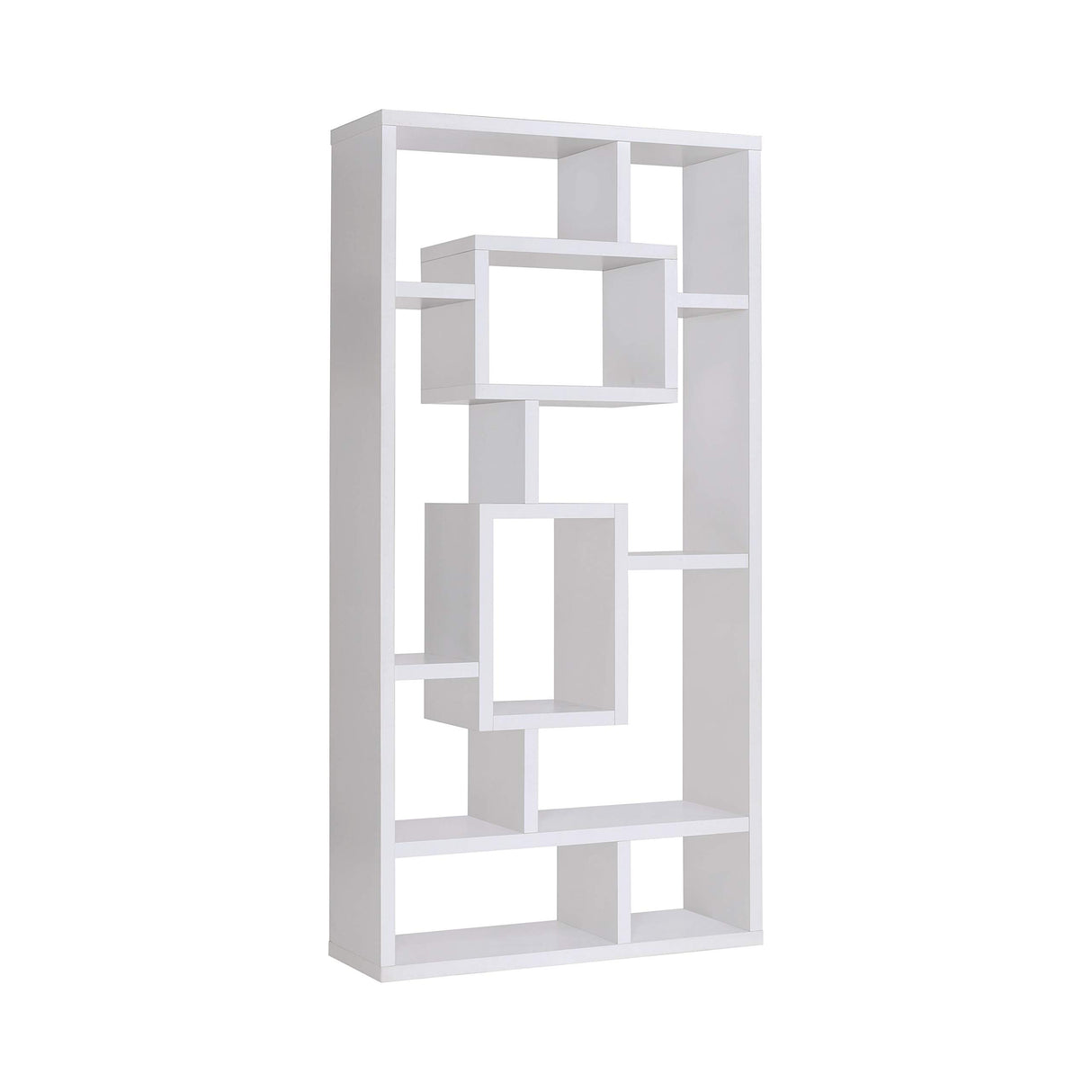 CO- 10-Shelf Rectangular Bookcase, White, 11.5" D x 35.5" W x 70.75" H (800157)