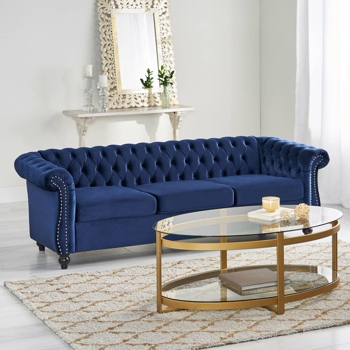 Norma Sofas, Midnight Blue, Dark Brown