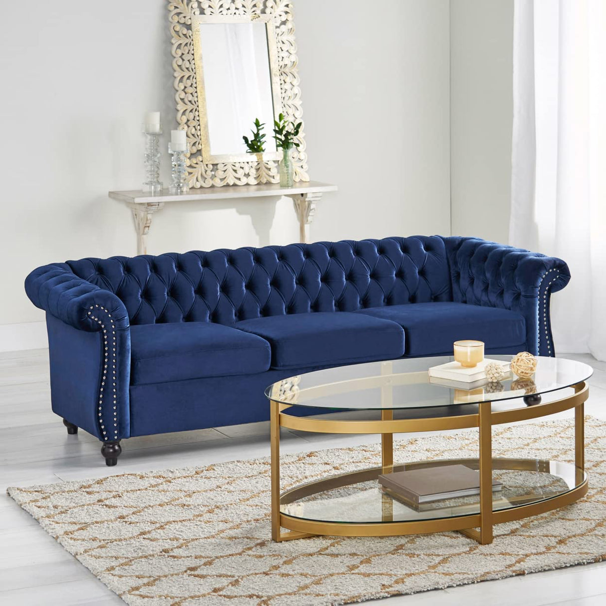 Norma Sofas, Midnight Blue, Dark Brown