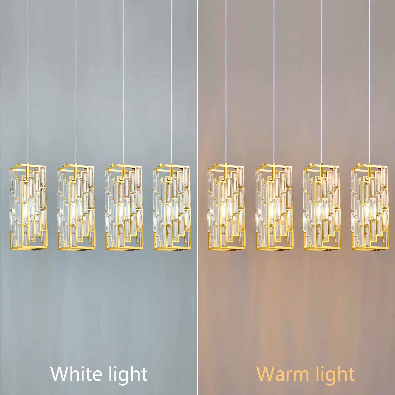 Gold Pendant Lighting Modern Pendant Light, Mini Crystal Chandeliers,Adjustable Pendant