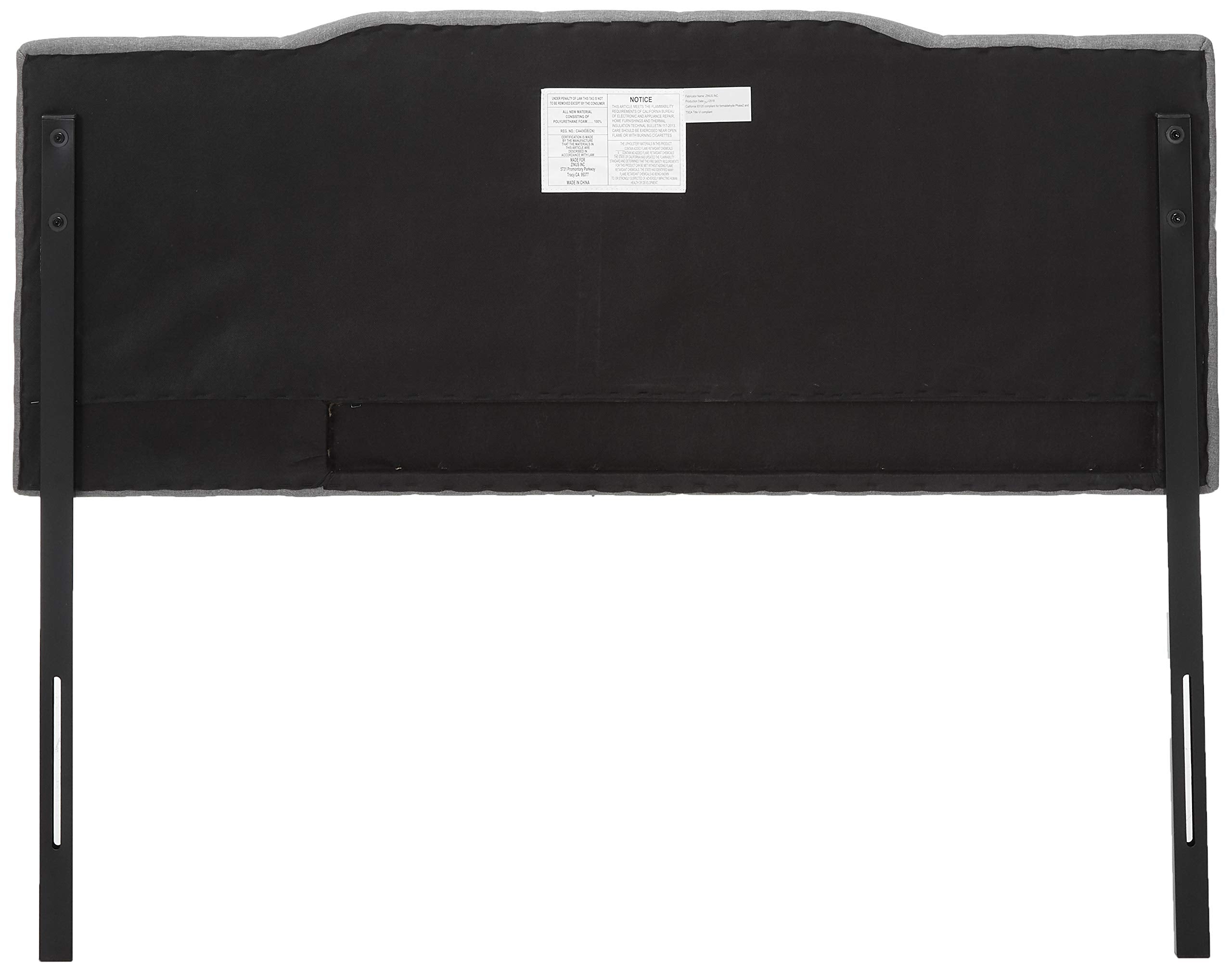 Satish Upholstered Channel Stitched Headboard in Grey