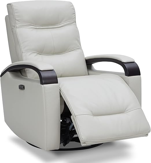 ChitaLux Power Glider Swivel Recliner Chair – Leather, USB & Power Headrest