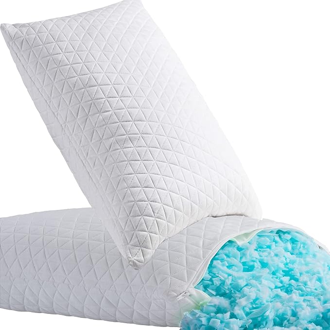 Shredded Memory Foam Pillows for Sleeping,Bed Pillows Queen Size Set