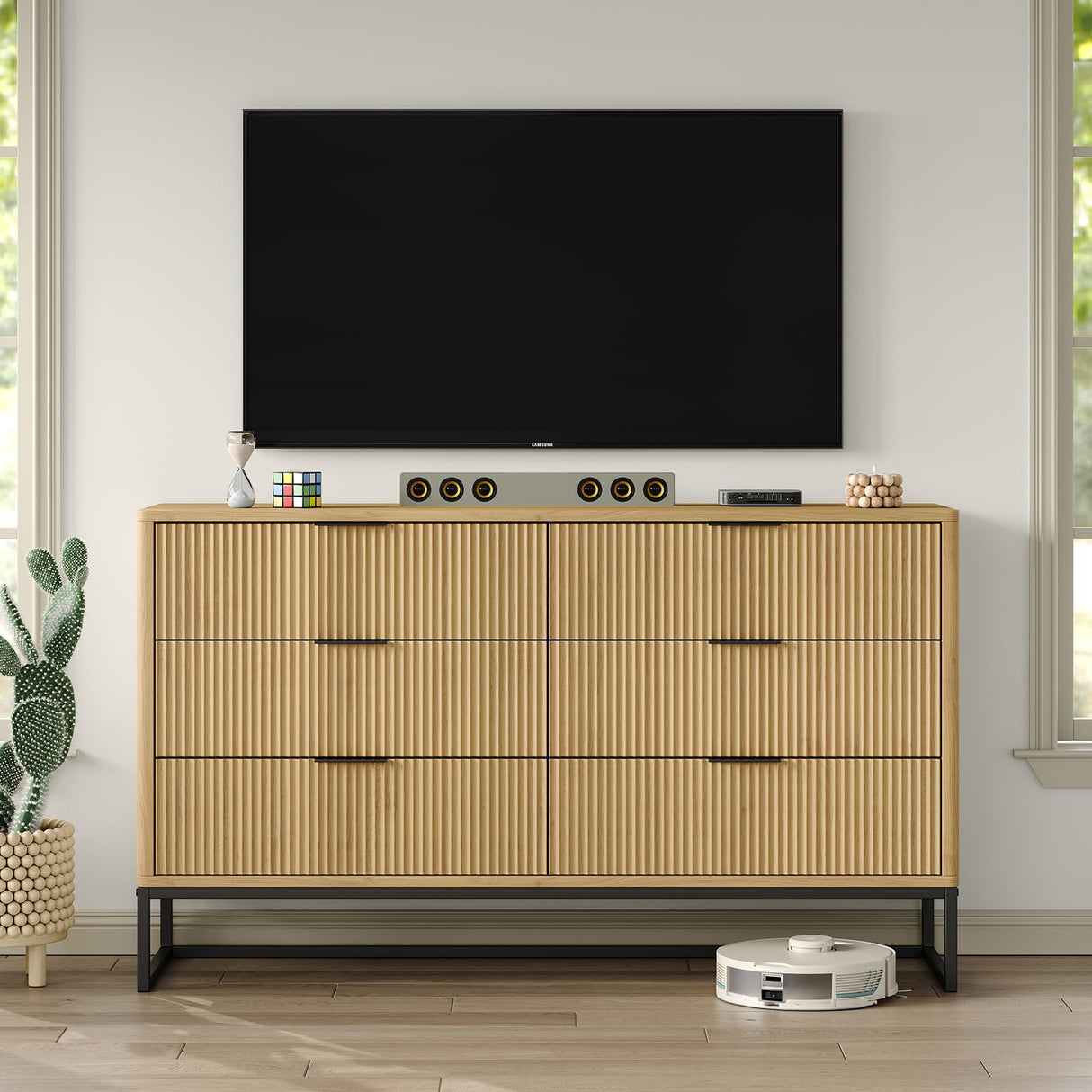 Furniouse 6 Drawer Double Dresser Modern Dresser