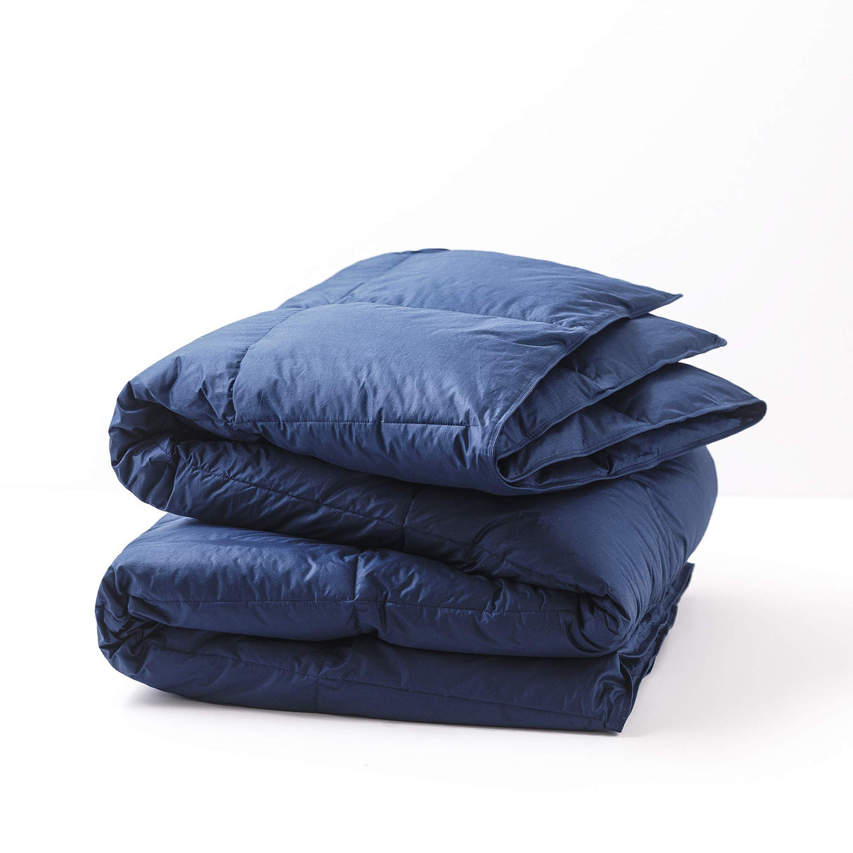 Allied Essentials Cotton Twill Down Comforter (Navy, Twin)