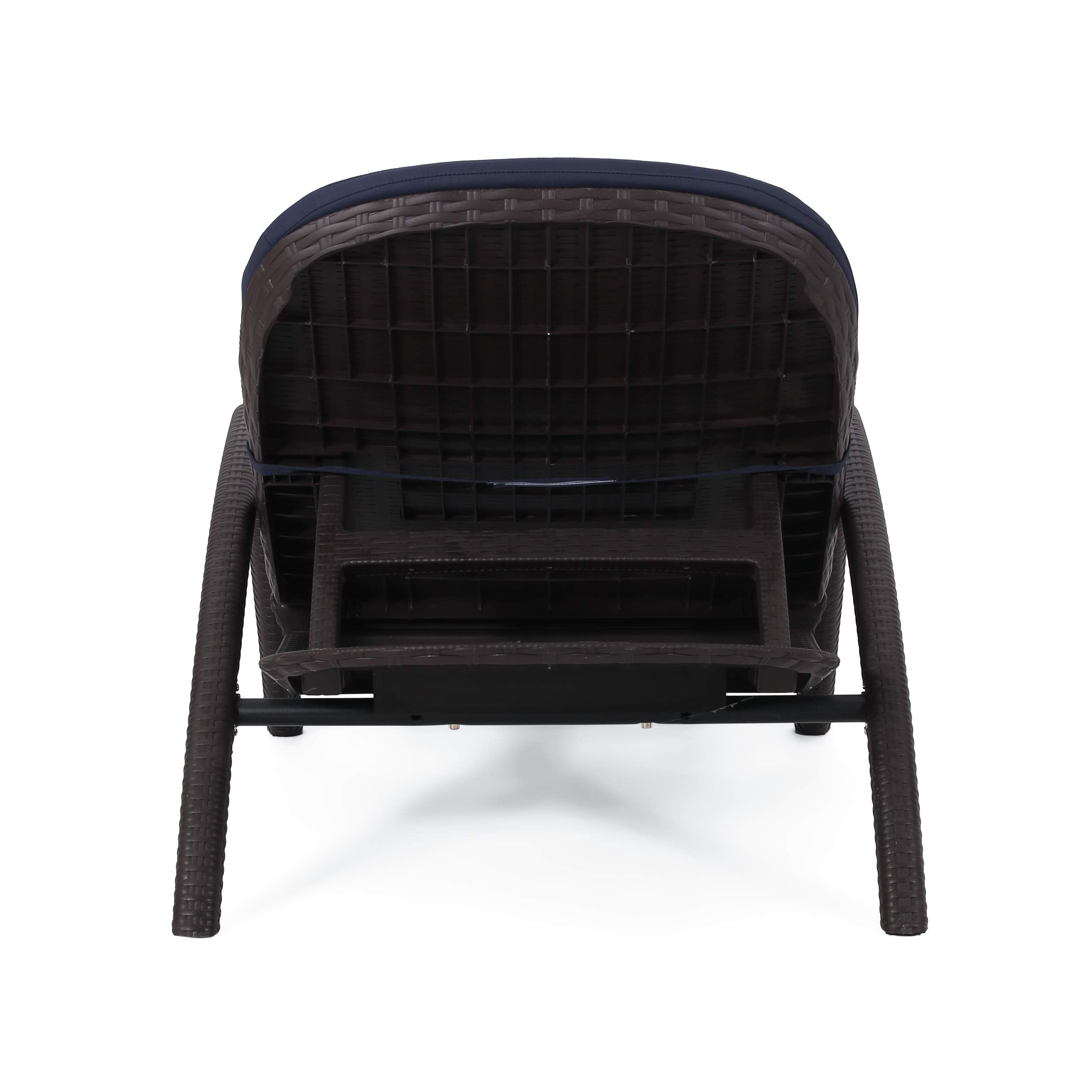 Home Chaise Lounge Set, Dark Brown + Navy Blue