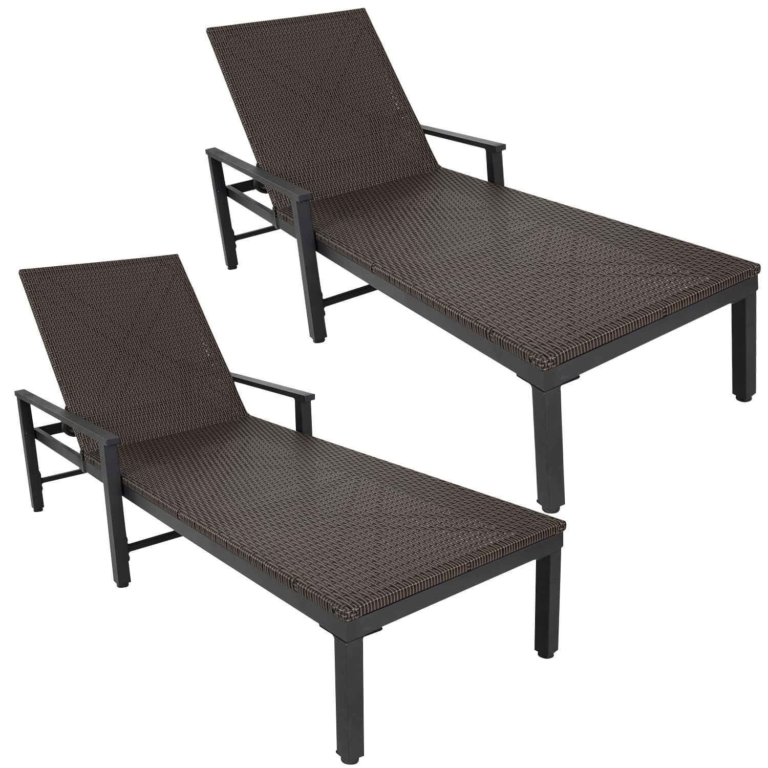 Biscayne Wicker Chaise Lounge Outdoor, Chaise Set, Woven All Weather Wicker