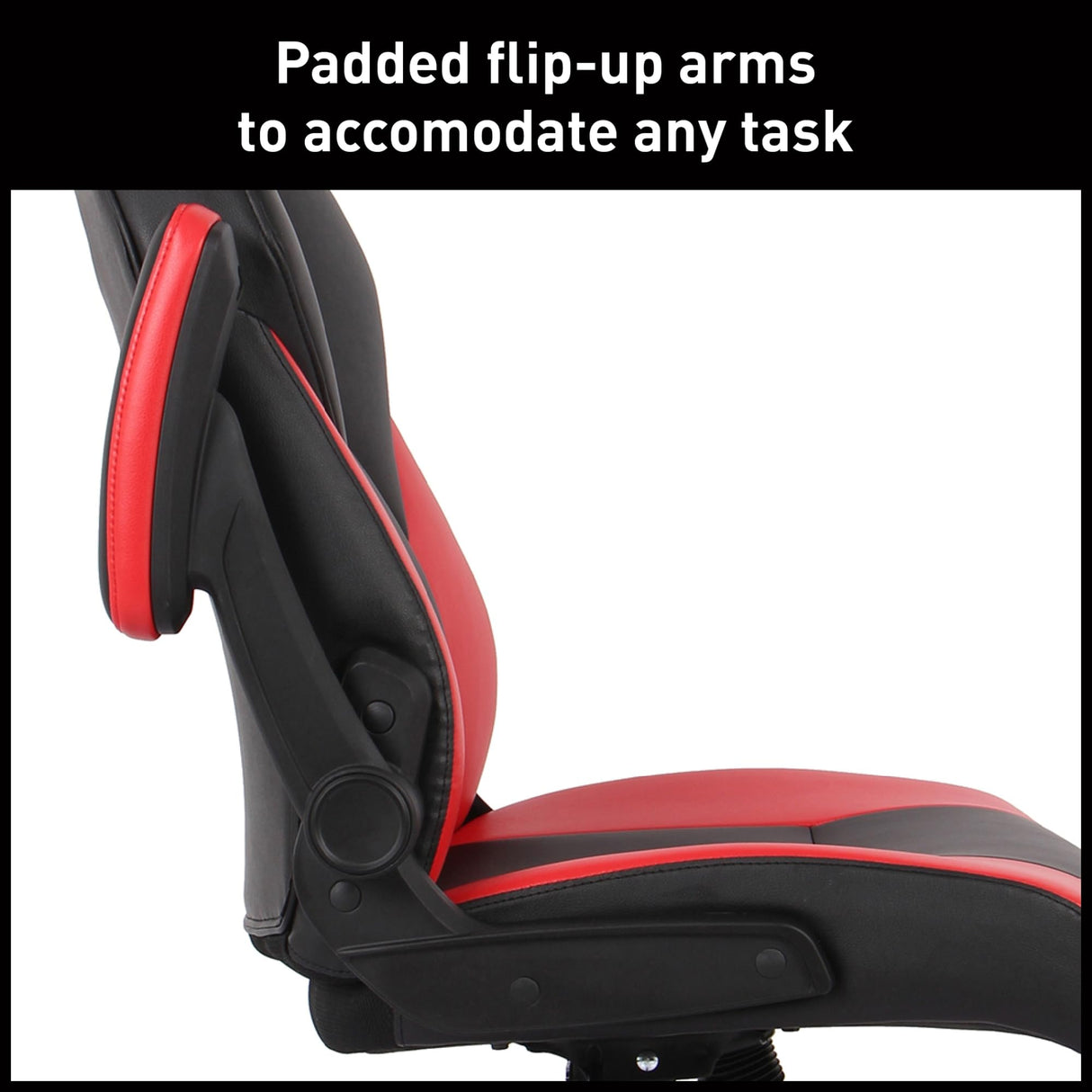 RGX Faux Leather High-Back Gaming Chair - Black/Red