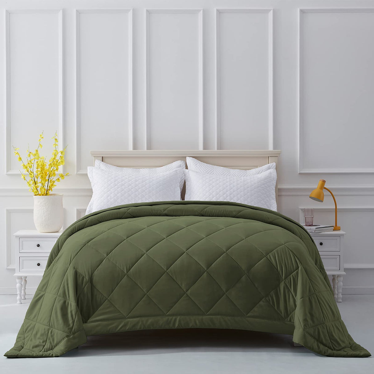 Olive Grey Down Alternative Bedding Comforters Queen Size