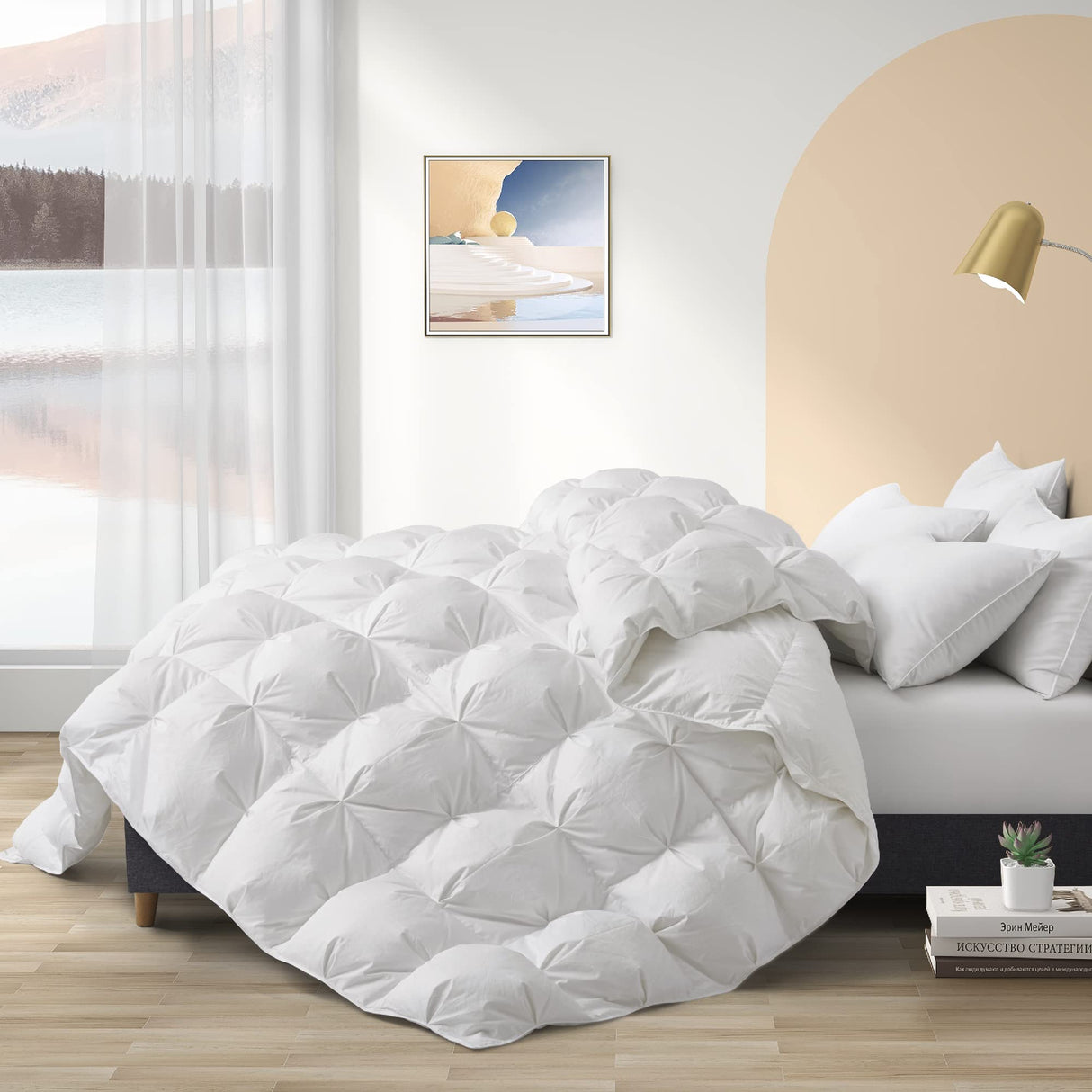 Goose Down Comforter Full/Queen Size, 800 Fill Power Lightweight Luxurious Down