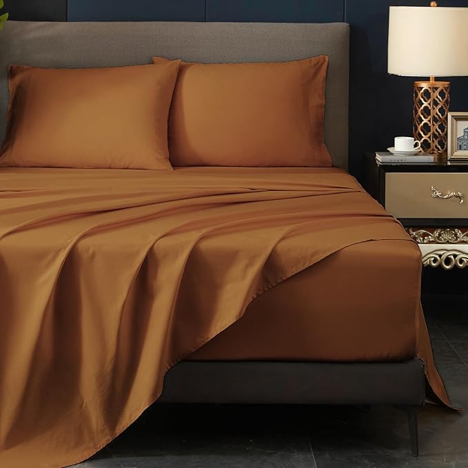 Queen Sheet Sets Fits 18"-24" in Deep Mattress -100% Cotton Queen Sheet Set