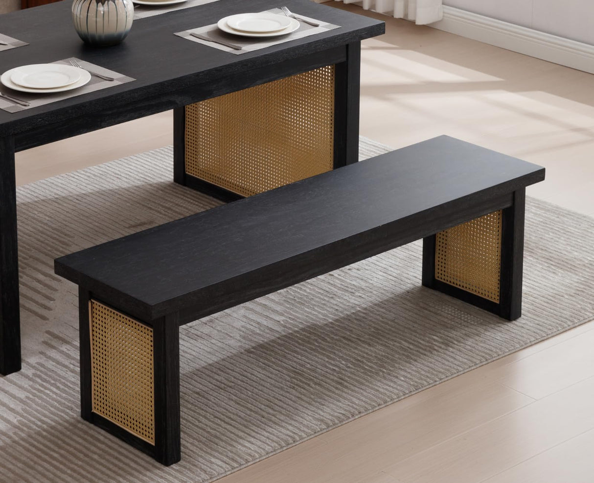 Farmhouse Dining Bench 60 Inch Wood Dining Table Bench