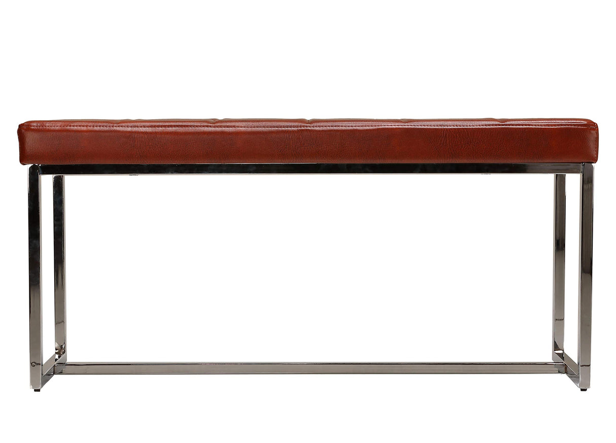 Livio Tufted Bench, Narrow, Brown
