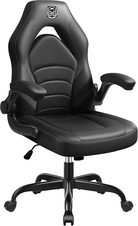 Ergonomic Gaming Chair with Lumbar Support - Pink Leather High-Back Office Chair