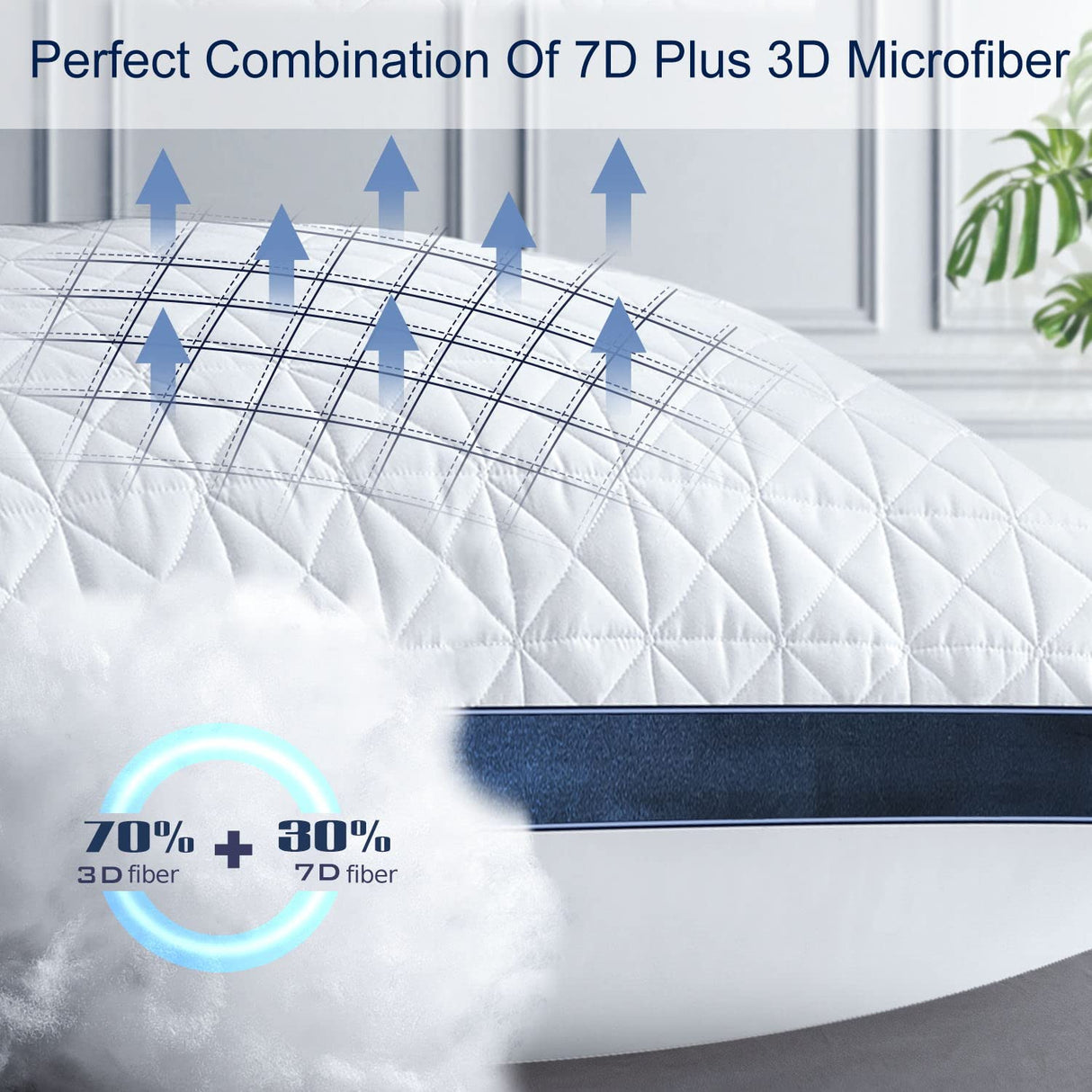 King Size Pillows Set of 2 - Cooling Hotel Luxury Bed Pillows for Sleeping 2 Pack, Supportive Breathable Down Alternative Gusseted Pillow for Side Stomach or Back Sleepers