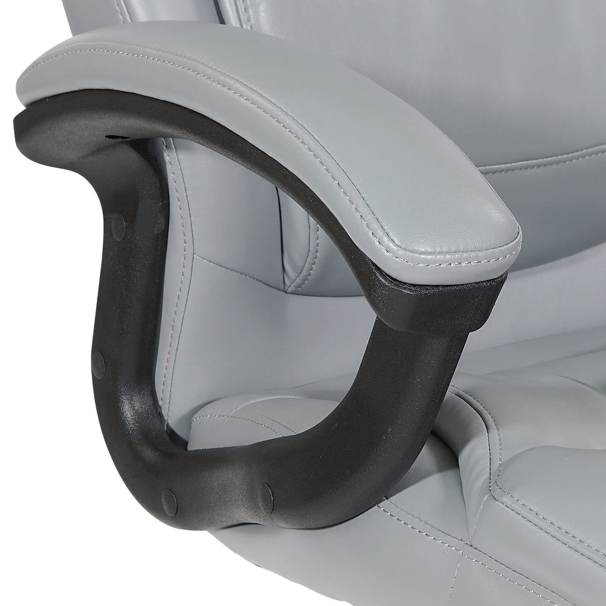 Executive High Back Bonded Leather Office Chair with Thick Padded Seat, Locking Tilt Control, and Nylon Loop Arms, Charcoal