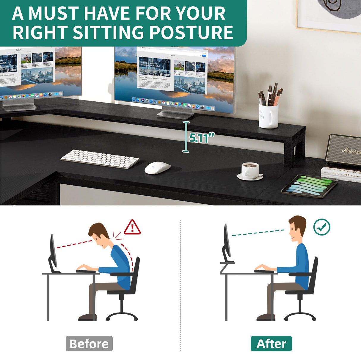 L Shaped Desk with File Drawer, 65" Large Computer Desk Corner Desk with Lift Top