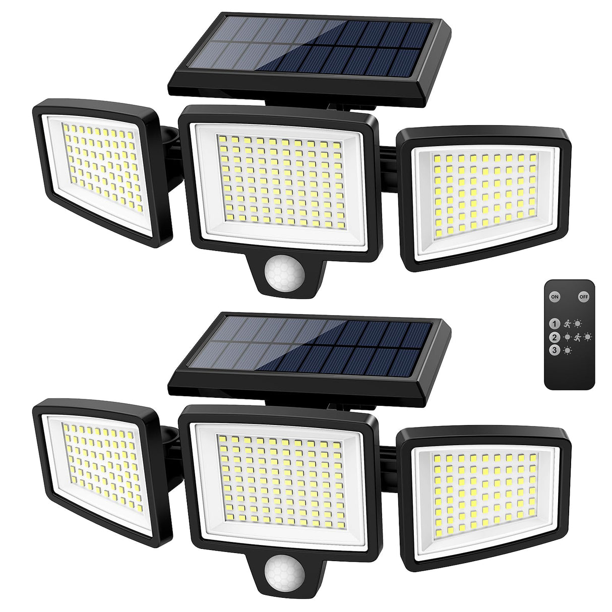 Solar Outdoor Lights 2500LM 210 LED Security Lights with Remote Control