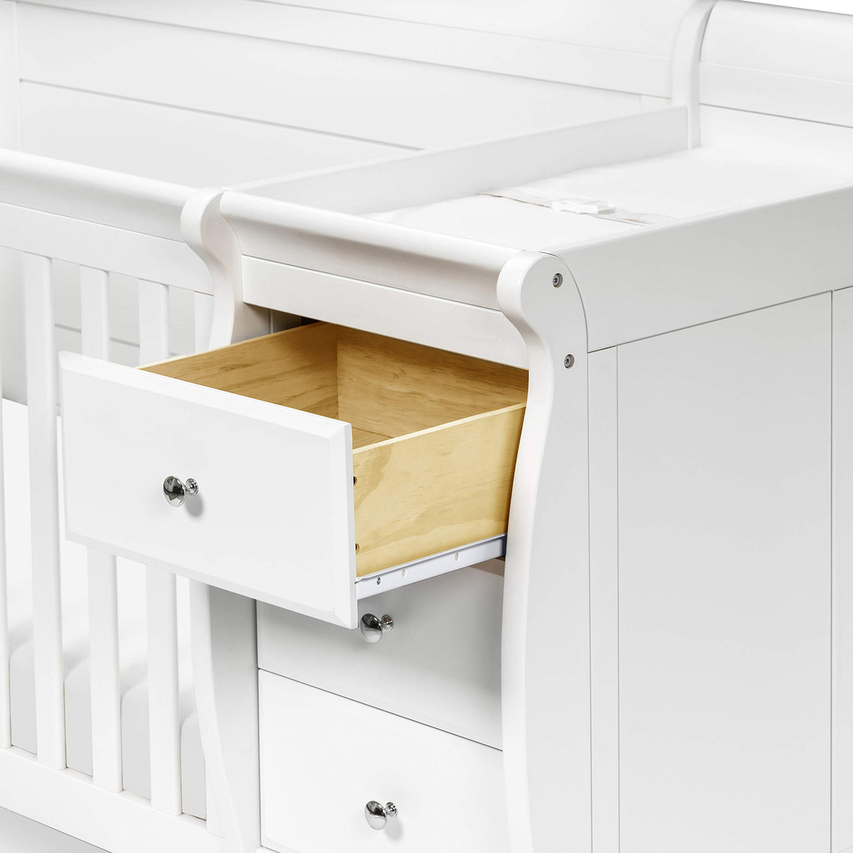 4-in-1 Convertible Crib and Changer Combo in White