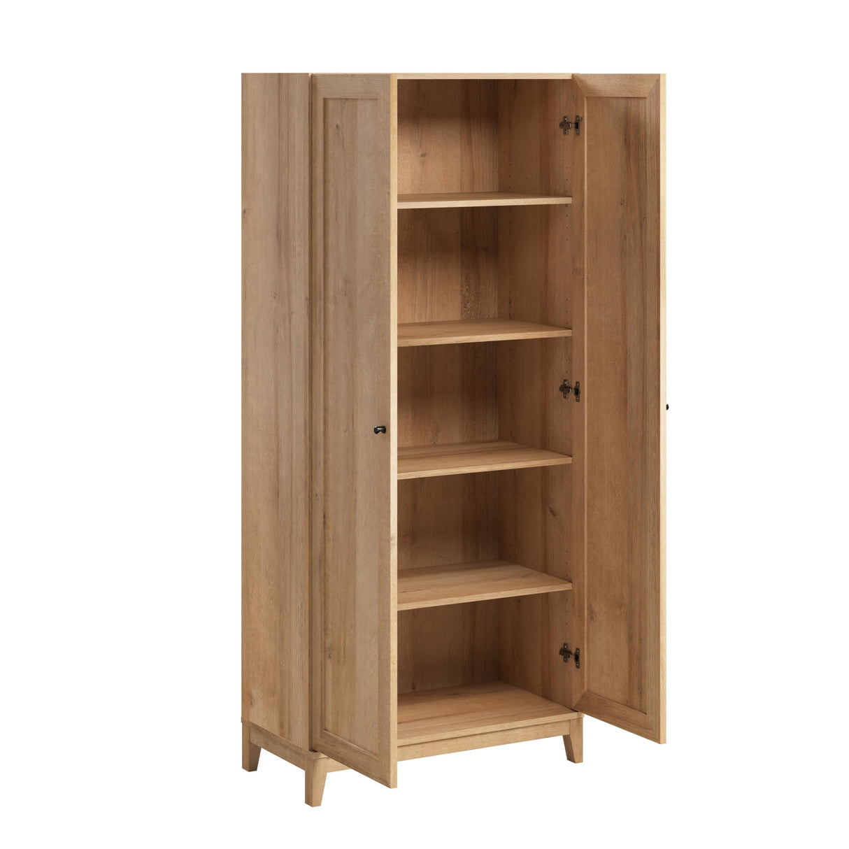 72" Tall Storage Cabinet with Wood Legs, Pantry Cabinet with 3 Adjustable Shelves,
