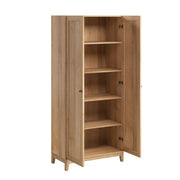 72" Tall Storage Cabinet with Wood Legs, Pantry Cabinet with 3 Adjustable Shelves,