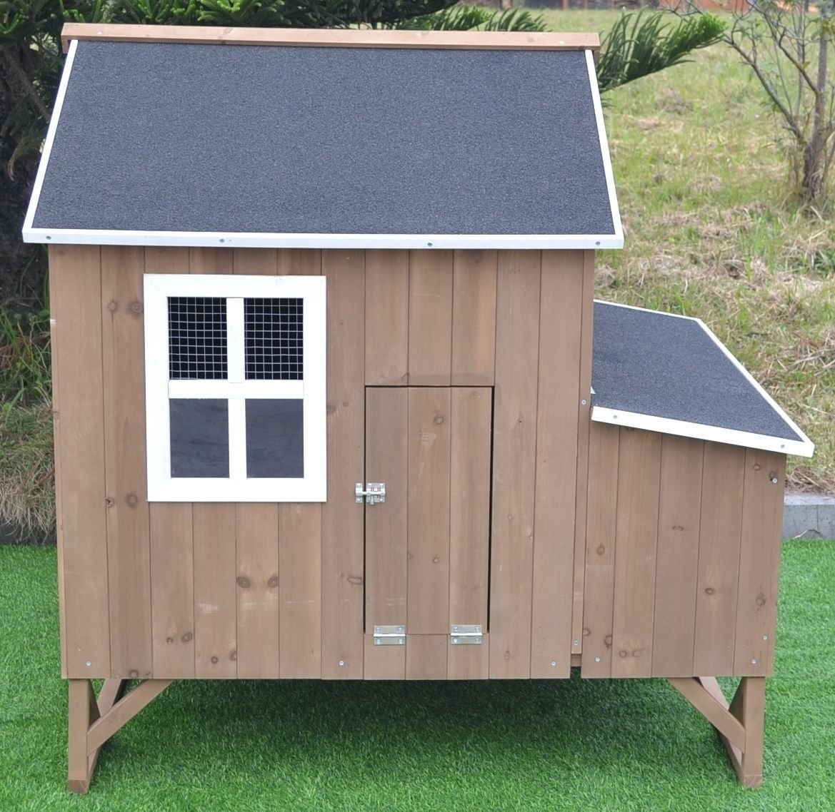 Deluxe Large Wood Chicken Coop Backyard Hen House 4-8 Chickens