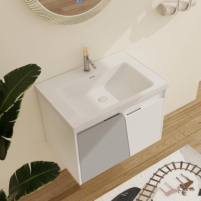 48 Inch Floating Bathroom Vanity with Sink, 48'' Single Sink Wall Mounted Bathroom Vanity