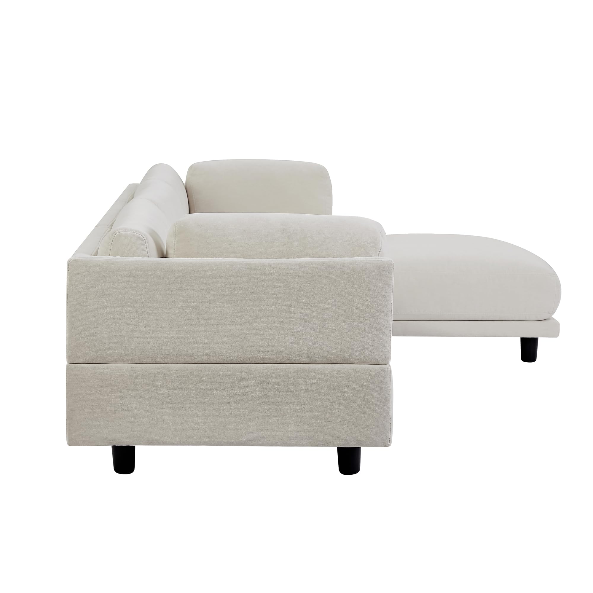 Convertible Sectional Sofa, L Shaped Couch with Reversible Chaise, 3, White