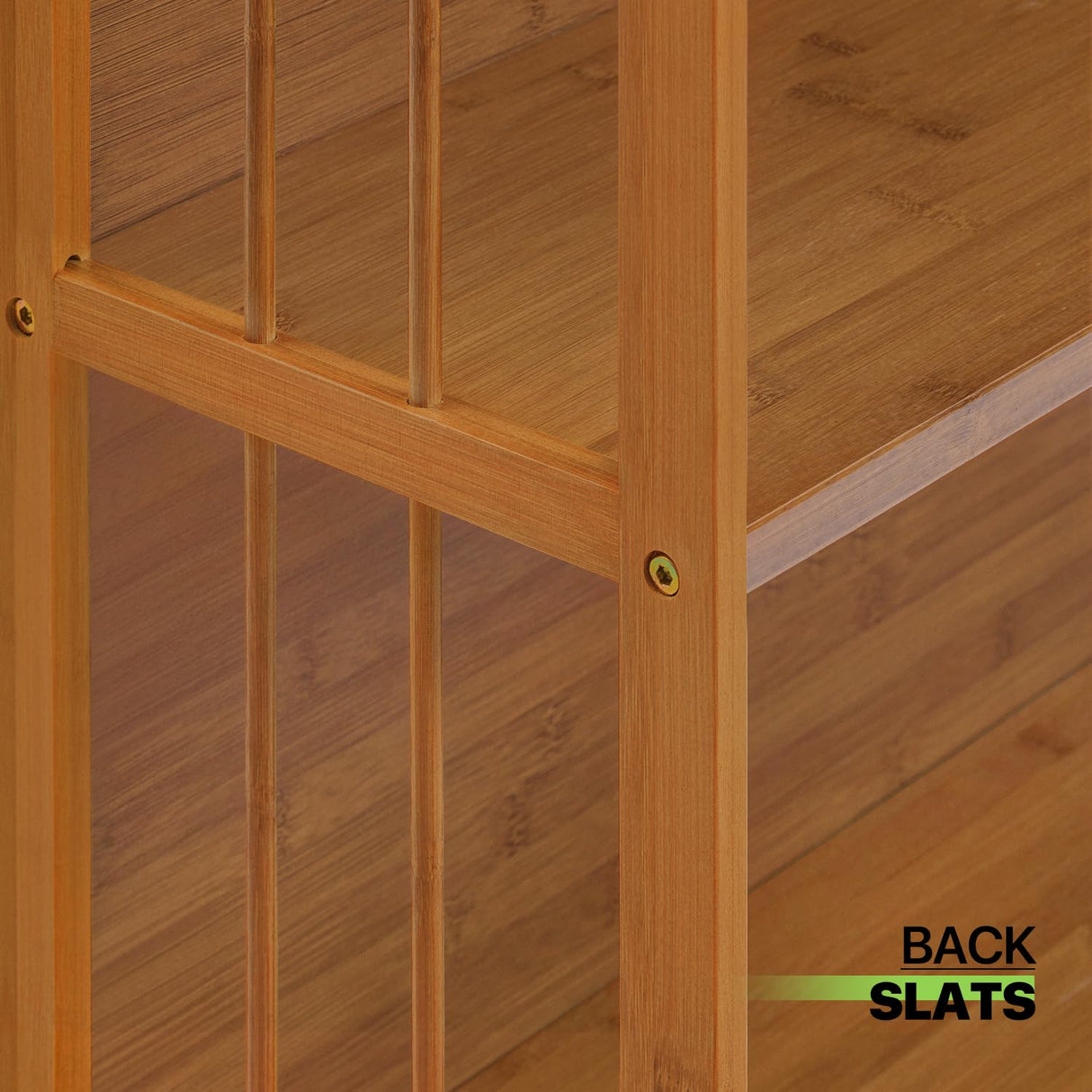 4 Shelf Bamboo Bookshelf Freestanding Display Shelf, Tall Bookcase Rack Organize for Home Office Library Small Narrow Space (Natural, 19.7" L x 9.8" W x 43.7" H)